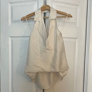 Anthropologie Cream Halter Top (XS/S)